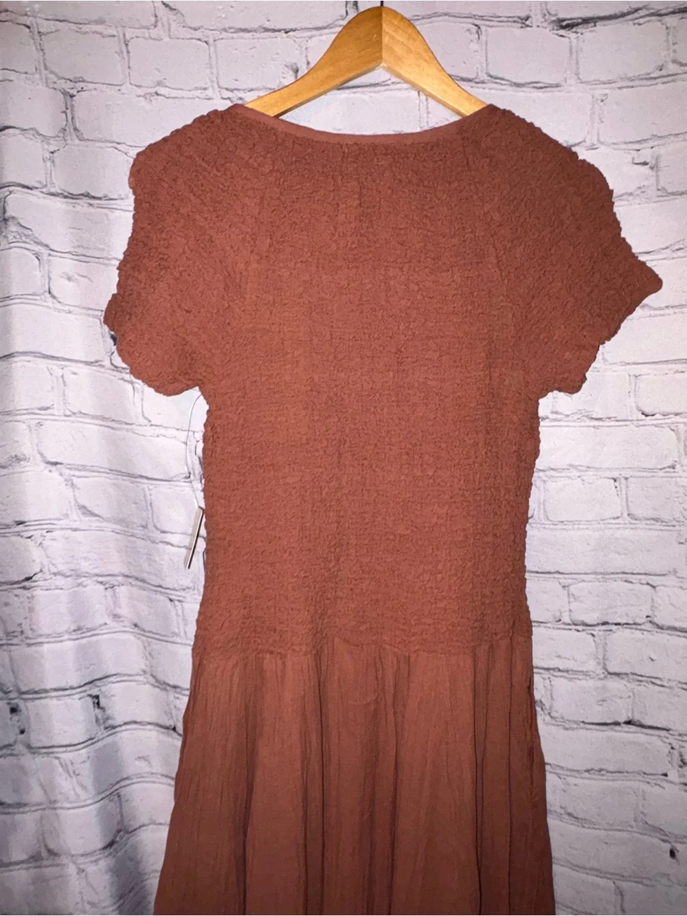 Free People Darling Midi Dress Women Medium Free EST Brown Maxi Boho Scoop Neck
